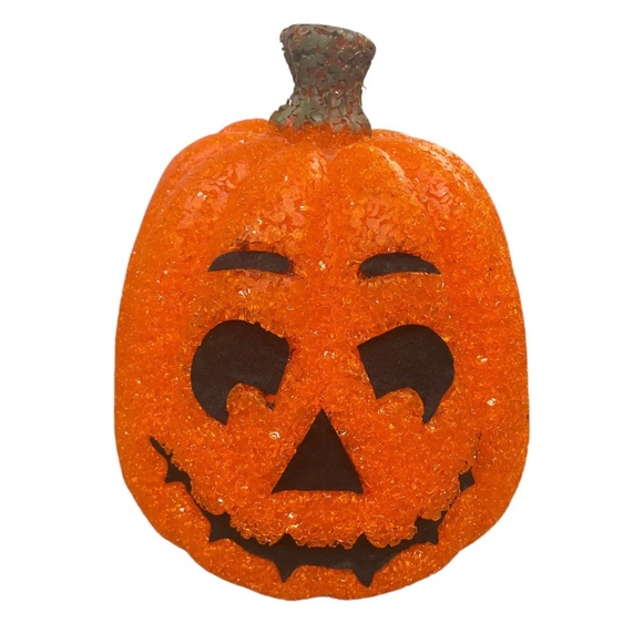 Vintage 1993 Light Up Pumpkin Jack O Lantern Halloween Rubber Mold set of 2 - Picture 5 of 9